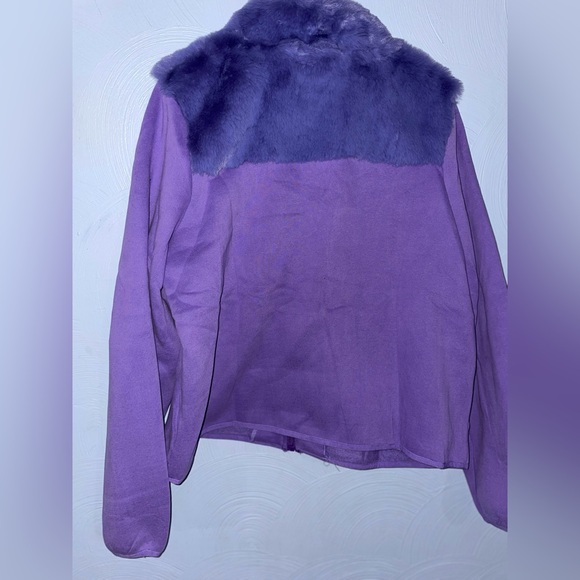 NWT Women’s Large Gigio Purple Faux Fur Zip Up Jacket - Picture 5 of 5